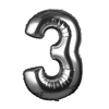 Foil balloon Silver Numbers 100 cm