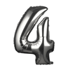 Foil balloon Silver Numbers 100 cm