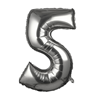 Foil balloon Silver Numbers 100 cm
