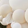 Balloon Arch White and Cream with paper fans