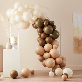 Balloon Arch - Taupe, Brown and peach