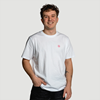 White t-shirt with pictogram embroidery