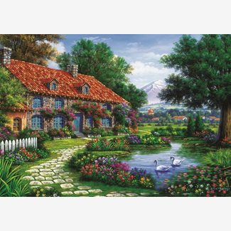 1500 bitar - Arturo Zarraga, Garden with swans
