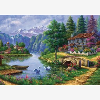 1500 bitar - Arturo Zarraga, Village by lake