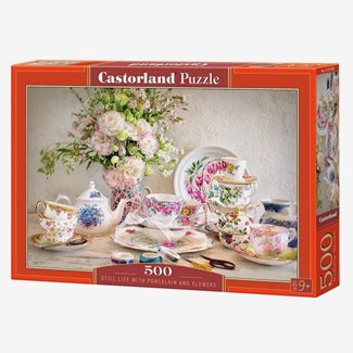 500 bitar - Still life with porcelain and flowers
