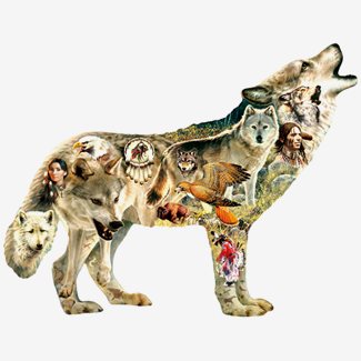 750 bitar - XXL Greg Giordano, Native American Wolf