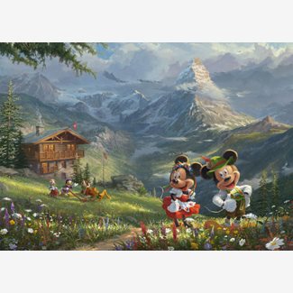 1000 bitar - Thomas Kinkade, Mickey & Minnie in the alps