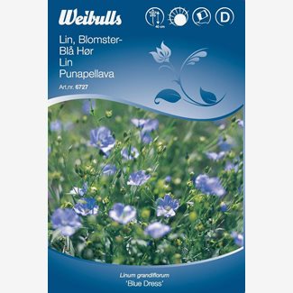 Lin blå blomster