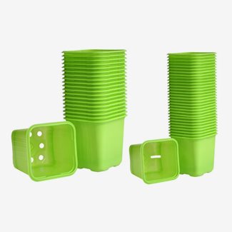 Krukor, plast, 6 cm, 30 st limegrön