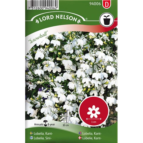 Lobelia, Kant-, Snowball, vit