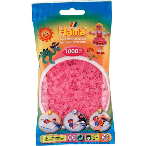 Pärlor Hama midi nr 72, 1000 st, rosa transparent
