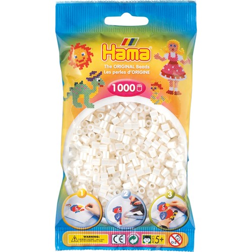 Pärlor Hama midi nr 64, 1000 st, pärlemor vit