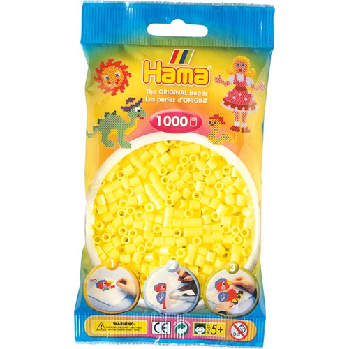 Pärlor Hama midi nr 43, 1000 st, gul pastel