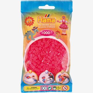 Pärlor Hama midi nr 32, 1000 st, cerise transparent