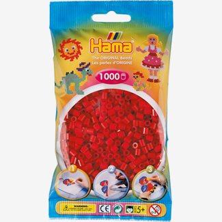 Pärlor Hama midi nr 22, 1000 st, julröd