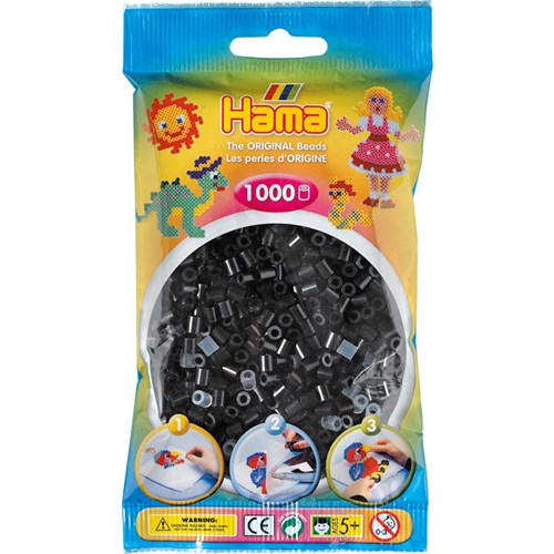 Pärlor Hama midi nr 18, 1000 st, svart