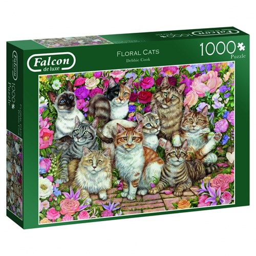 1000 bitar - Floral Cats
