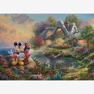 1000 bitar - Thomas Kinkade, Mickey and Minnie Sweetheart cove