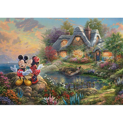 1000 bitar - Thomas Kinkade, Mickey and Minnie Sweetheart cove