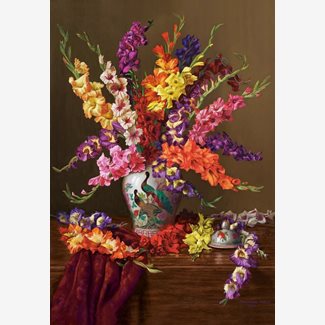1000 bitar - Gladiolus in Chinese vase