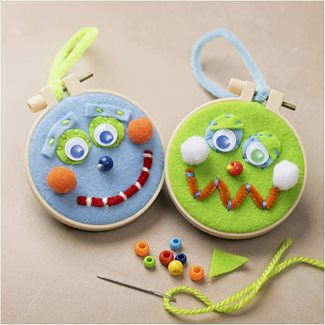 Pysselset, Mini DIY Broderikit - Ansikten