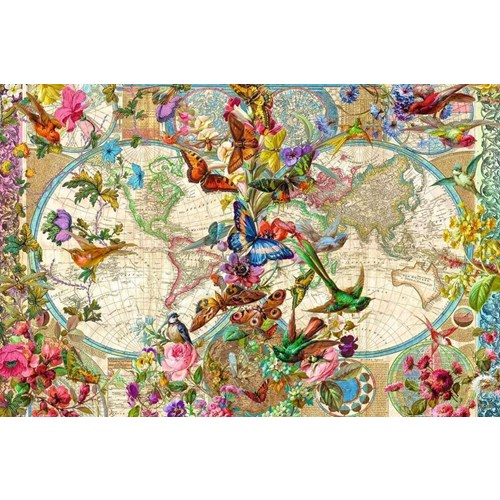 3000 bitar - Flora and founa world map