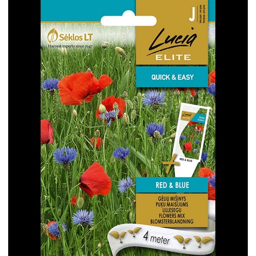 Blomsterblandning, Röd och blå, såband